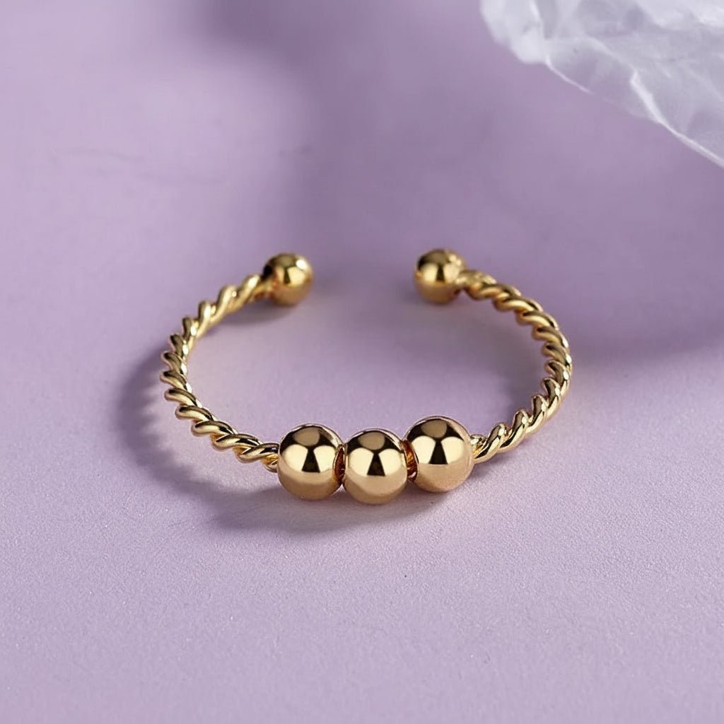 Bague Anti Stress Punk A Billes Tournantes 6773557